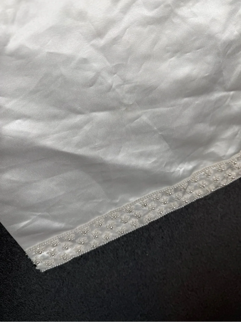 Ladies Satin Embroiderer Wedding Shawl in White